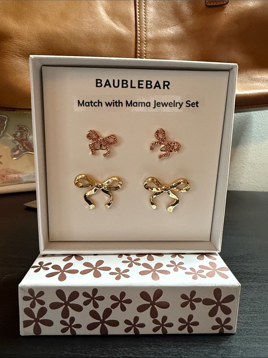 BaubleBar Jewelry - BaubleBar NWT Match w/Mama Bow Stud Earring Duo